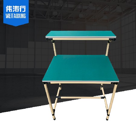 定制防靜電工作臺 15mm厚度夾板綠色防靜電皮白色封邊 調(diào)節(jié)小腳杯