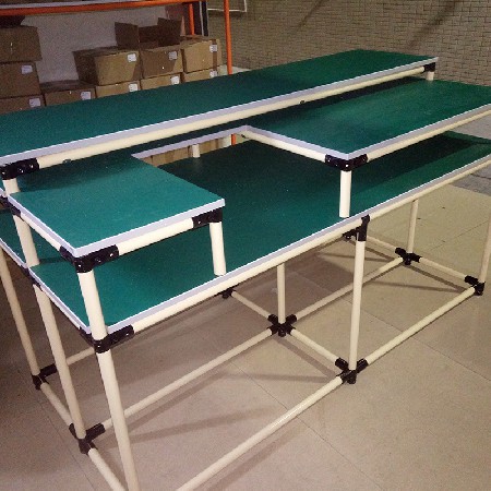定制精益管工作臺(tái)牢固耐用電子車間操作臺(tái)防靜電工作臺(tái)工作桌批發(fā)