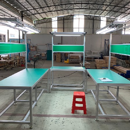 流水線U型線工作臺批發(fā) 鋁合金實(shí)驗(yàn)電子車間操作臺 防靜電工作臺